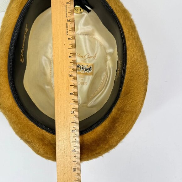 Vintage Golden Coach by Dobbs Fur Felt Fedora Camel Gold Size 7 1/8 - Picture 5 of 11